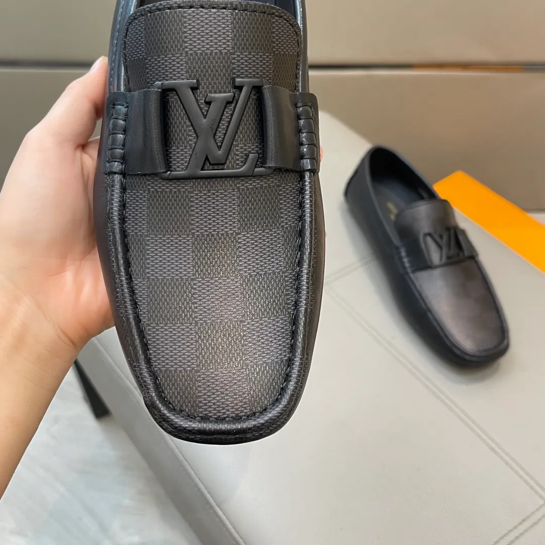 Factory price: 460💰LV men's beanie shoes 2025 official website synchronized <market top version> imported cowhide ➕ black cowhide original packaging. Size 38-45
